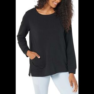 Fit 4 All by Carrie Wightman Seamed Pullover w/ Pockets Black - Regular